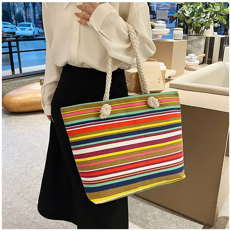 Large Canvas Ethnic Shoulder Tote Bag Women New Style — feature 15