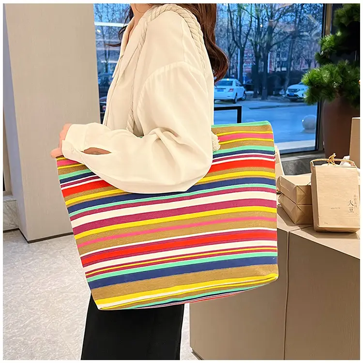 Large Canvas Ethnic Shoulder Tote Bag Women New Style — feature 16