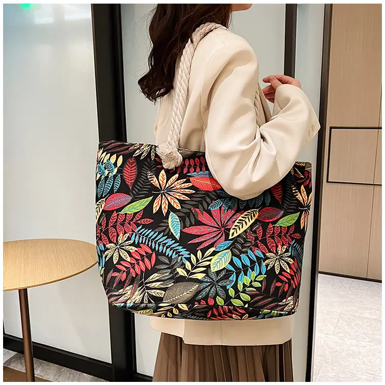 Large Canvas Ethnic Shoulder Tote Bag Women New Style — feature 18