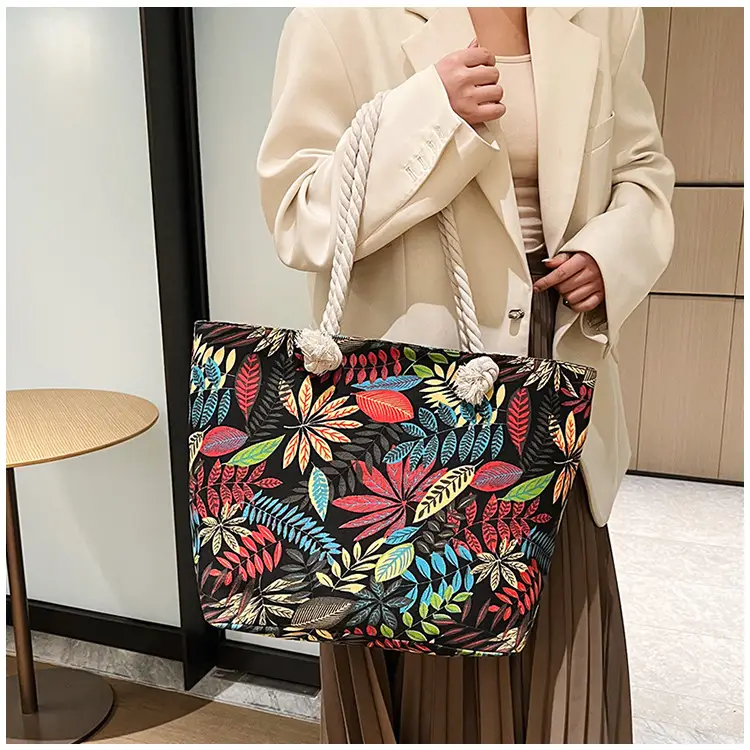 Large Canvas Ethnic Shoulder Tote Bag Women New Style — feature 19