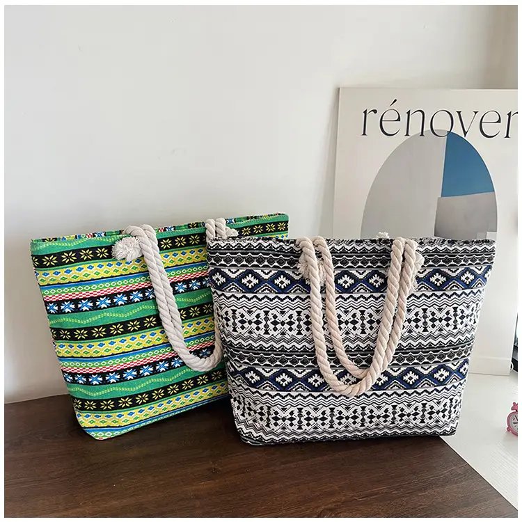 Large Canvas Ethnic Shoulder Tote Bag Women New Style — feature 22