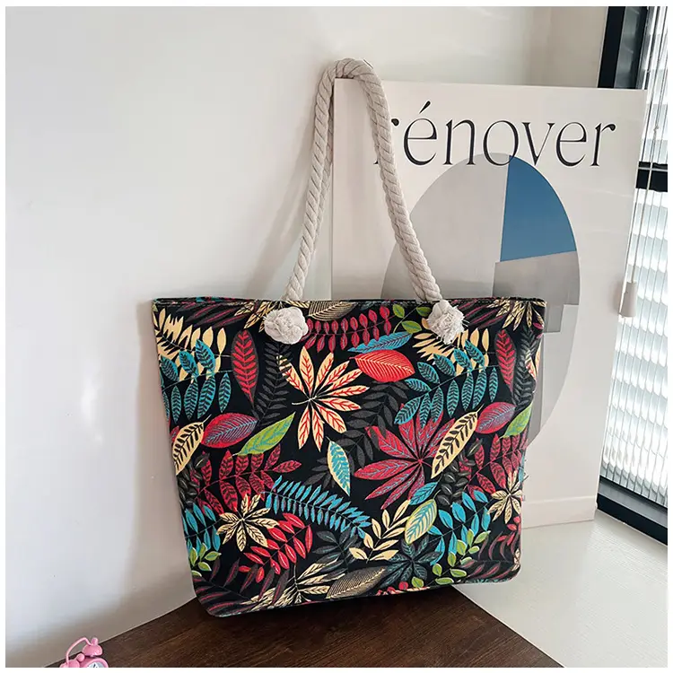 Large Canvas Ethnic Shoulder Tote Bag Women New Style — feature 23