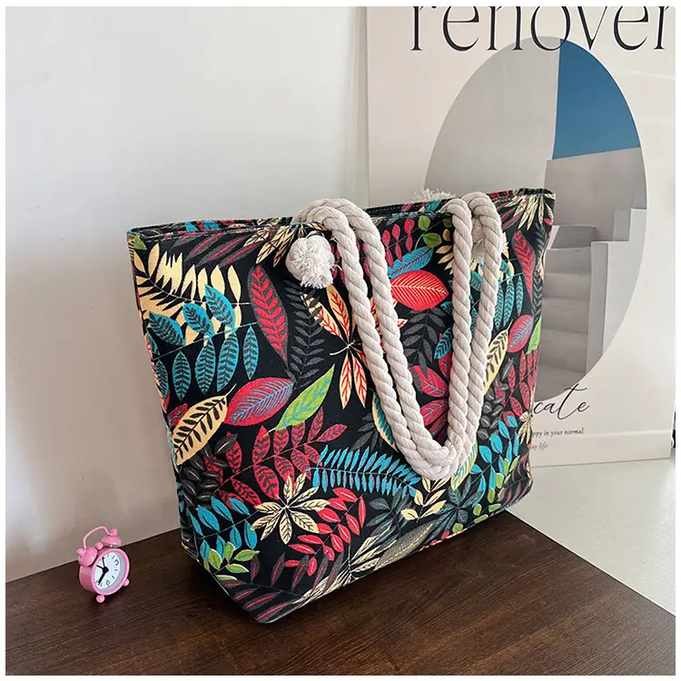 Large Canvas Ethnic Shoulder Tote Bag Women New Style — feature 24