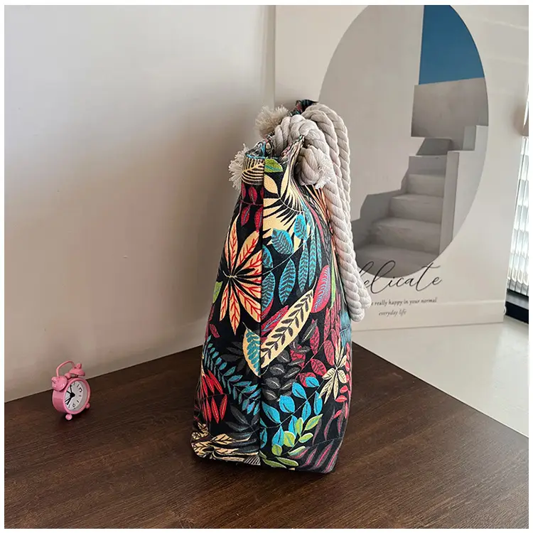 Large Canvas Ethnic Shoulder Tote Bag Women New Style — feature 25