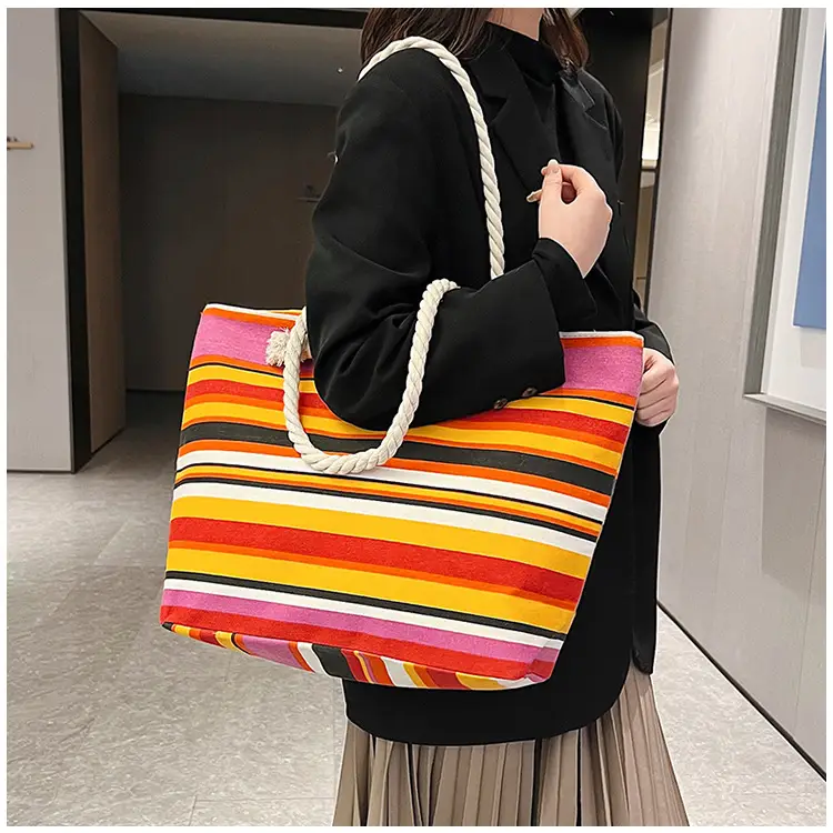 Large Canvas Ethnic Shoulder Tote Bag Women New Style — feature 8