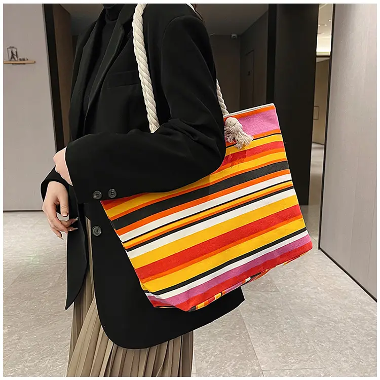 Large Canvas Ethnic Shoulder Tote Bag Women New Style — feature 9