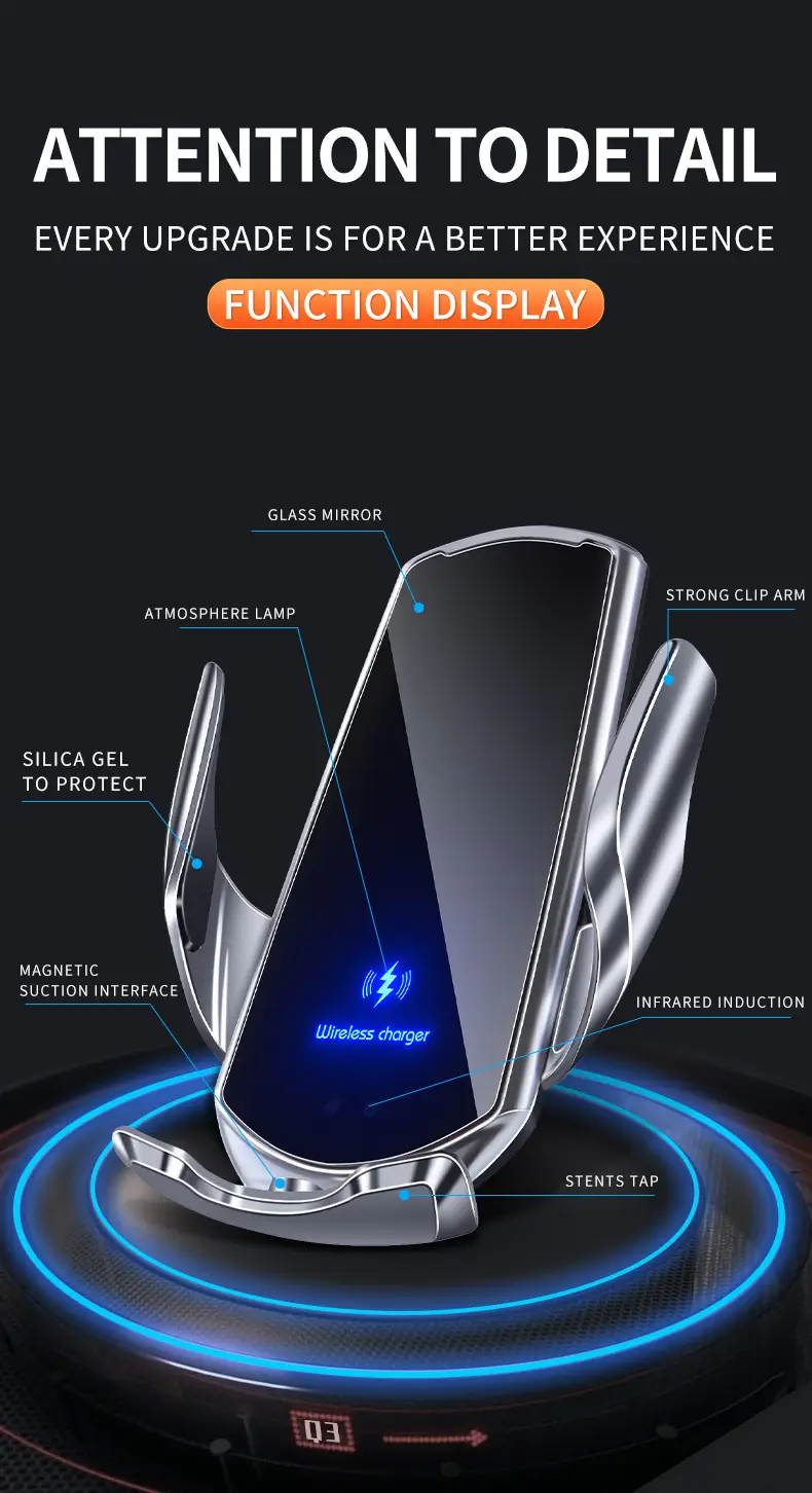 Wireless Charger Phone Holder 15W Fast Charging Magnetic — feature 17