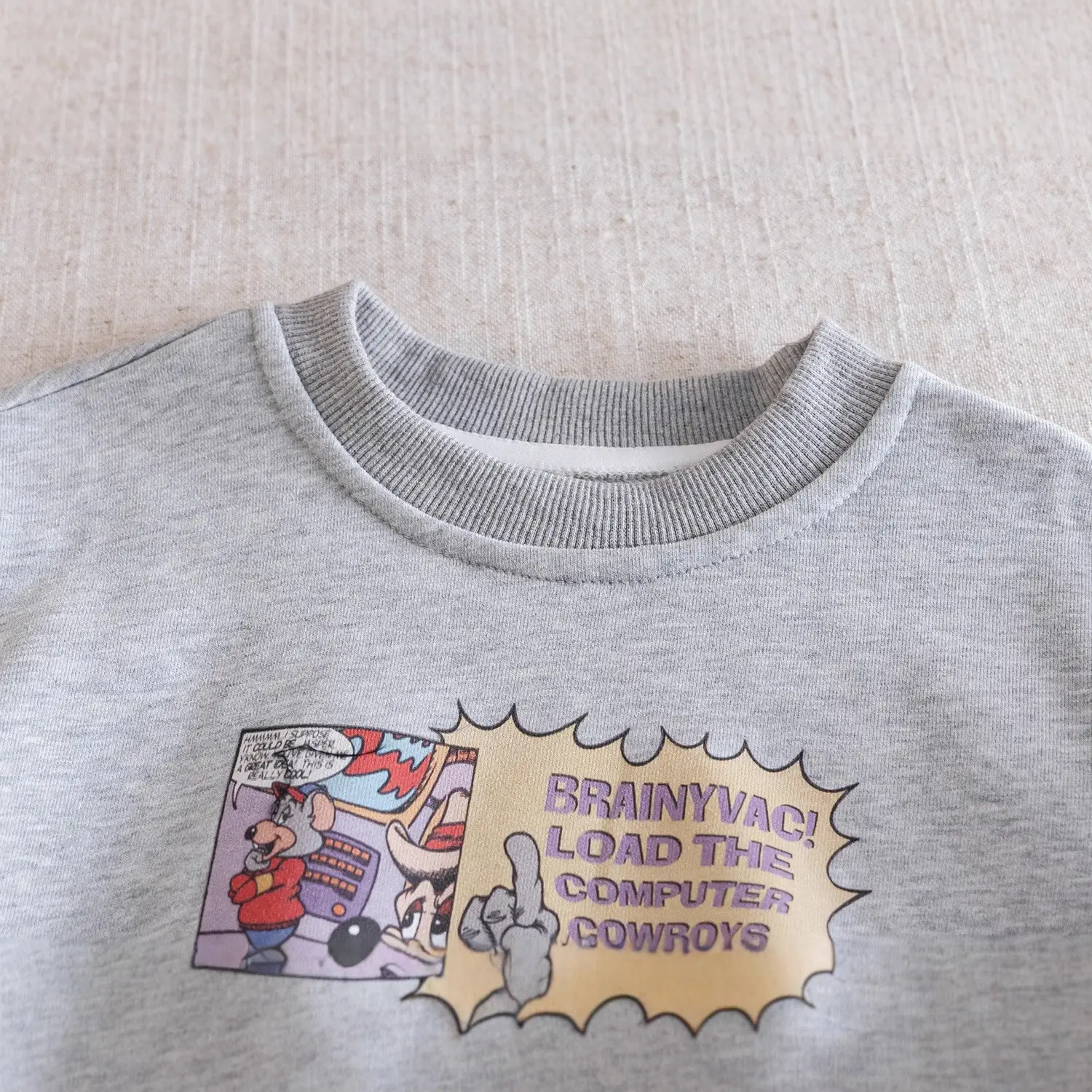 Girls Plaid Sleeve Grey T-Shirt 2025 Spring Fall - Image 3