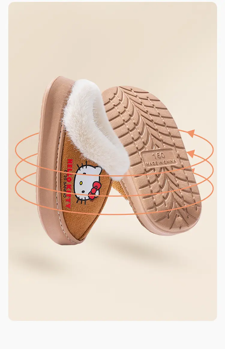 Winter New Kt Cat Kuromi Parent-Child Warm Indoor Plush Slippers Cute Non-Slip Home Children's Cotton Slippers — feature 8