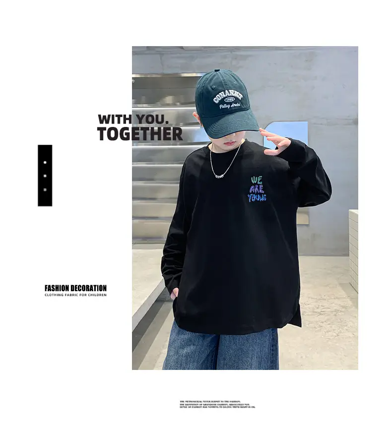 Autumn Long Sleeve T-Shirt for Boys White "We Are Young" — feature 9