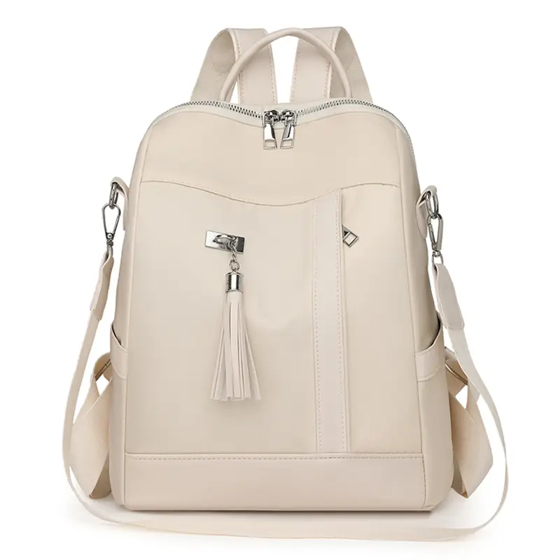 Pink Women's Shoulder Backpack with Tassel & Black Backup - Image 8