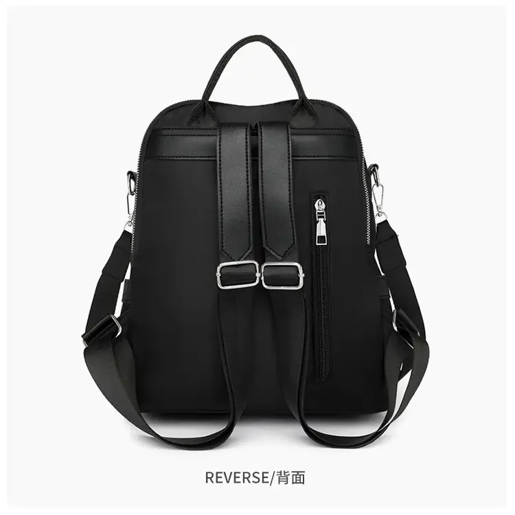 Pink Women's Shoulder Backpack with Tassel & Black Backup — feature 22