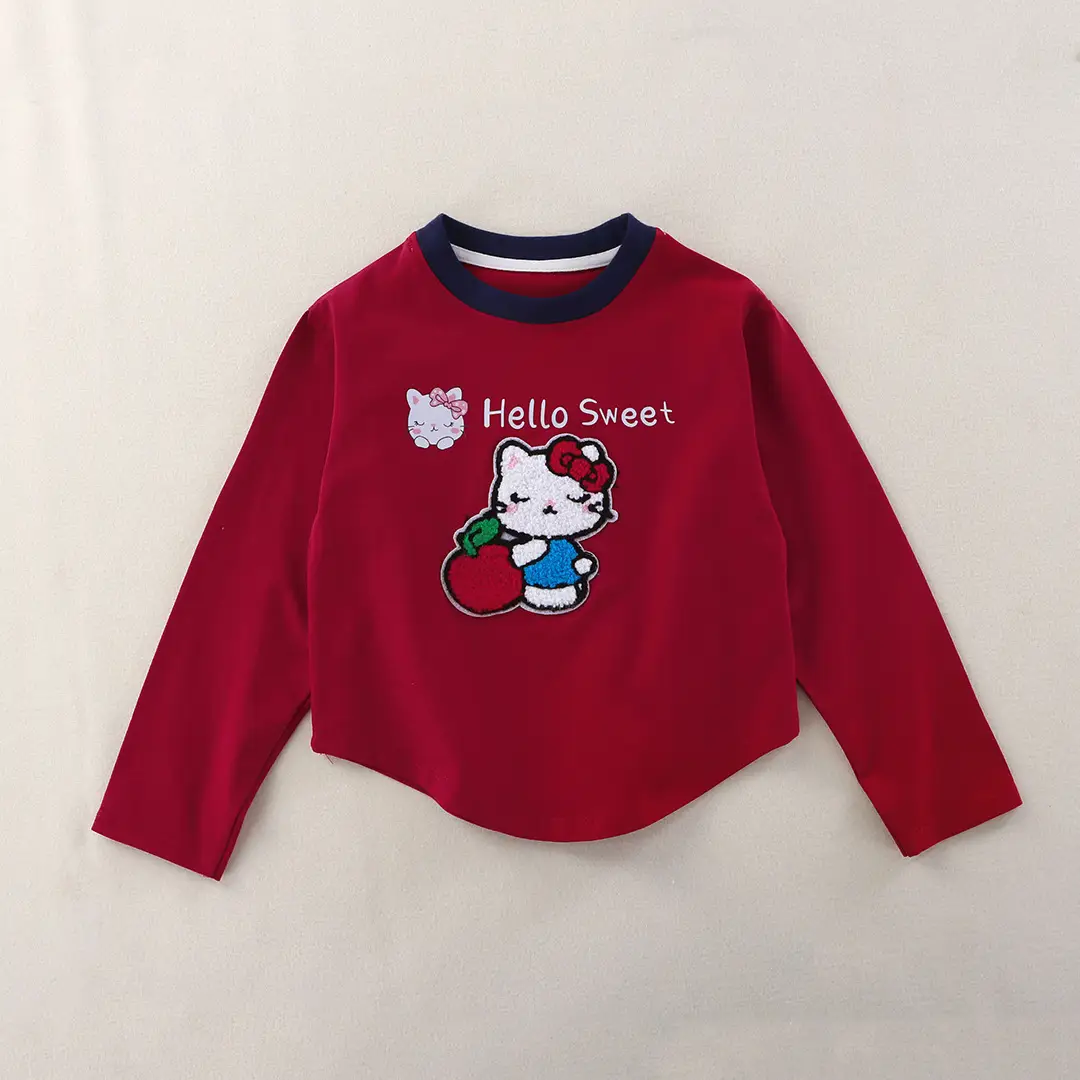 Girls Red Hello Sweet Long Sleeve Sweatshirt 2025