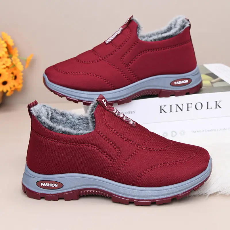 Winter Warm Slip-On Snow Boots for Women, Cotton-Lined, Thickened, Soft-Soled Cotton Boots for Middle-Aged and Elderly Women in Winter — feature 7