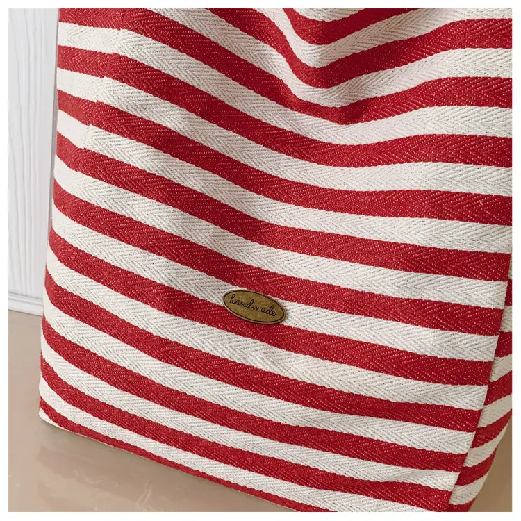 Blue Striped Lazy Style Large Tote Bag — feature 8