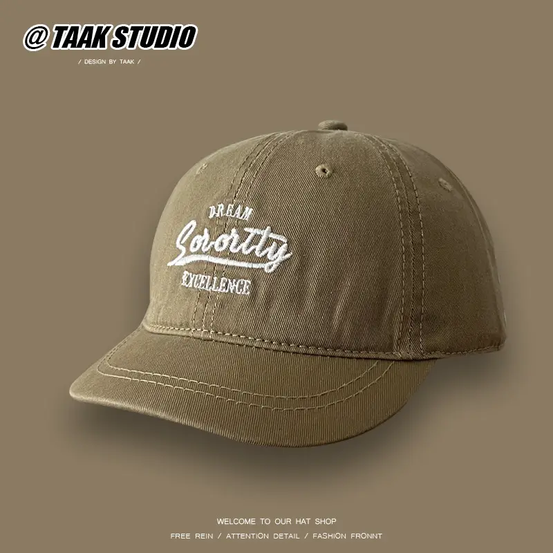American Style Green Baseball Cap for Women Summer Retro Duckbill Cap for Men - Image 5