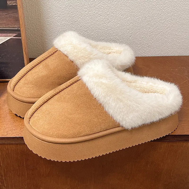 2026 New Winter Thick-Soled Cotton Slippers for Women, Non-Slip, Breathable, Warm, Home Furry Slippers, Outdoor Cotton Shoes for Women - Image 12