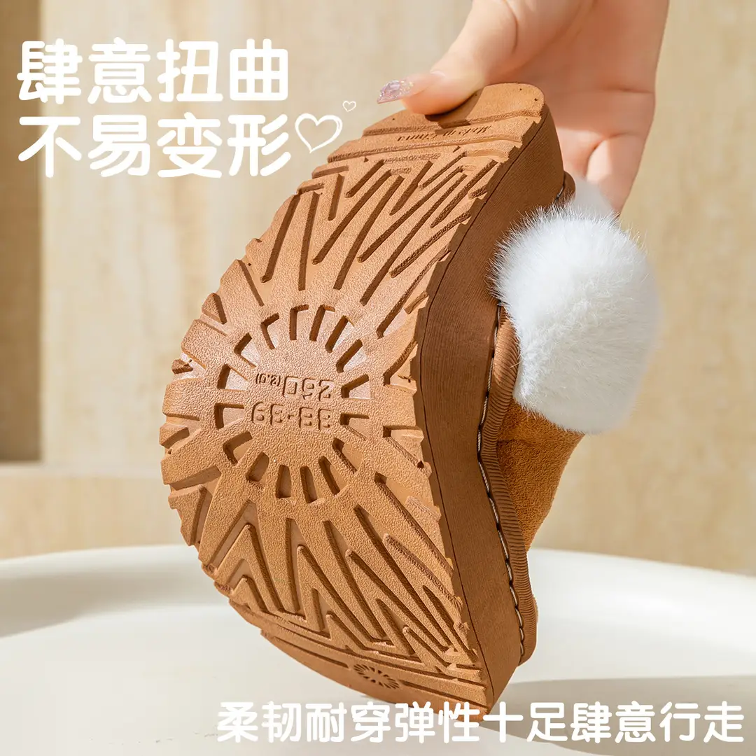 2026 New Winter Thick-Soled Cotton Slippers for Women, Non-Slip, Breathable, Warm, Home Furry Slippers, Outdoor Cotton Shoes for Women - Image 14