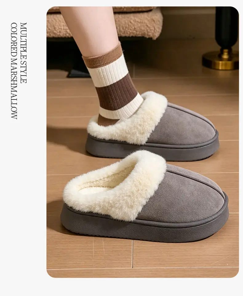 2026 New Winter Thick-Soled Cotton Slippers for Women, Non-Slip, Breathable, Warm, Home Furry Slippers, Outdoor Cotton Shoes for Women — feature 13