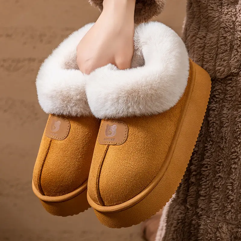2026 New Winter Thick-Soled Cotton Slippers for Women, Non-Slip, Breathable, Warm, Home Furry Slippers, Outdoor Cotton Shoes for Women - Image 10