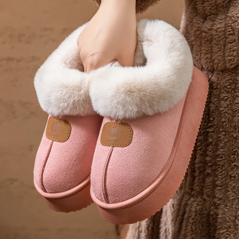 2026 New Winter Thick-Soled Cotton Slippers for Women, Non-Slip, Breathable, Warm, Home Furry Slippers, Outdoor Cotton Shoes for Women - Image 8