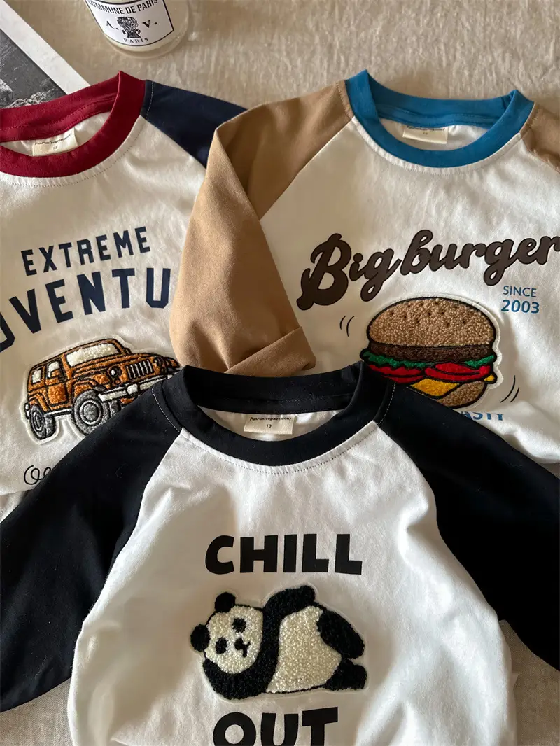 Little Bear Long Sleeve T-Shirt White Black Spring Autumn Boys — feature 13