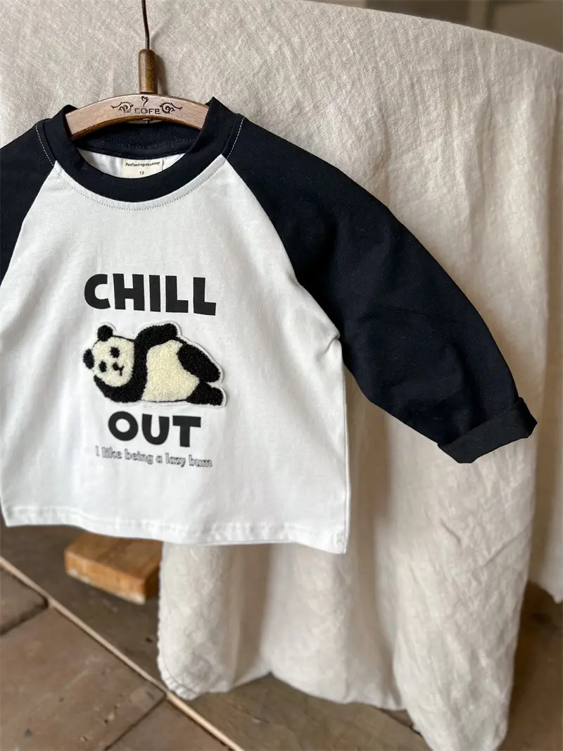 Little Bear Long Sleeve T-Shirt White Black Spring Autumn Boys — feature 14