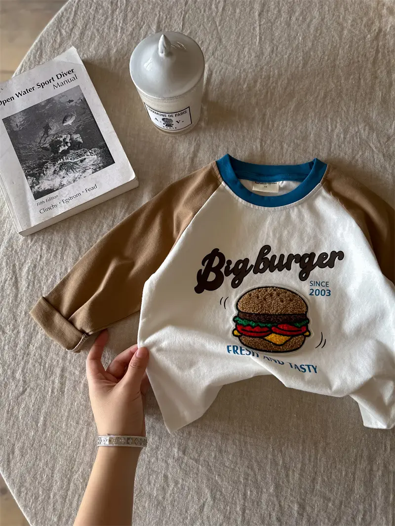 Little Bear Long Sleeve T-Shirt White Black Spring Autumn Boys - Image 2