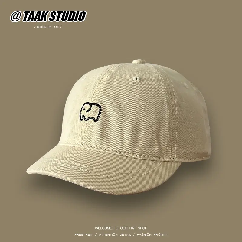 American Retro Elephant Cap Women Summer Short Brim Duckbill Cap
