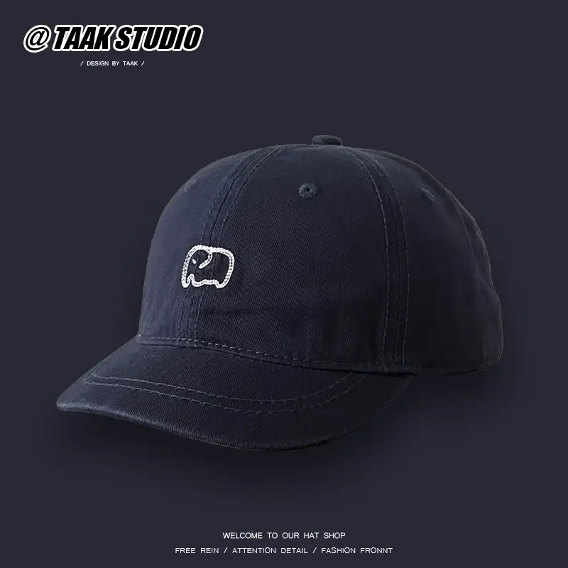 American Retro Elephant Cap Women Summer Short Brim Duckbill Cap