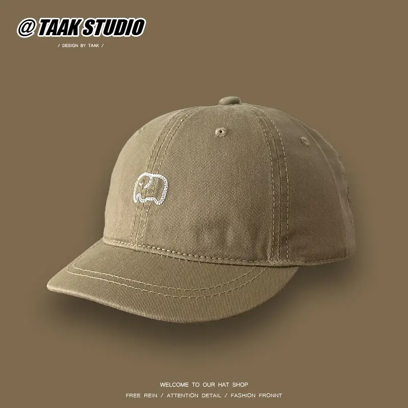 American Retro Elephant Cap Women Summer Short Brim Duckbill Cap