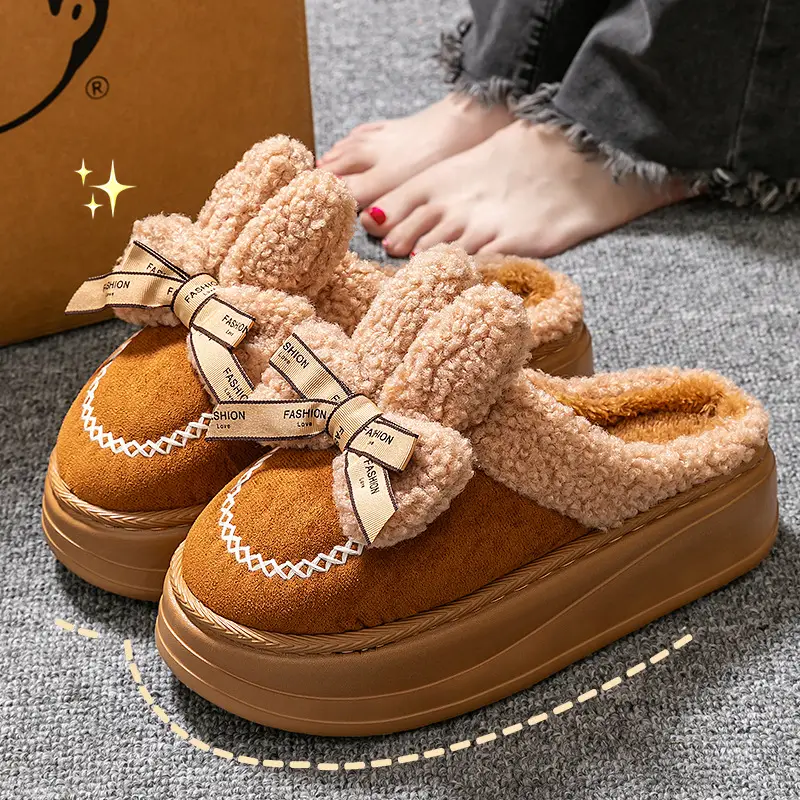 Postpartum Cotton Slippers for Women 2026 Autumn and Winter New Style Indoor Home Thickened Warm Outdoor Thick-Soled Cotton Shoes for Women — feature 2