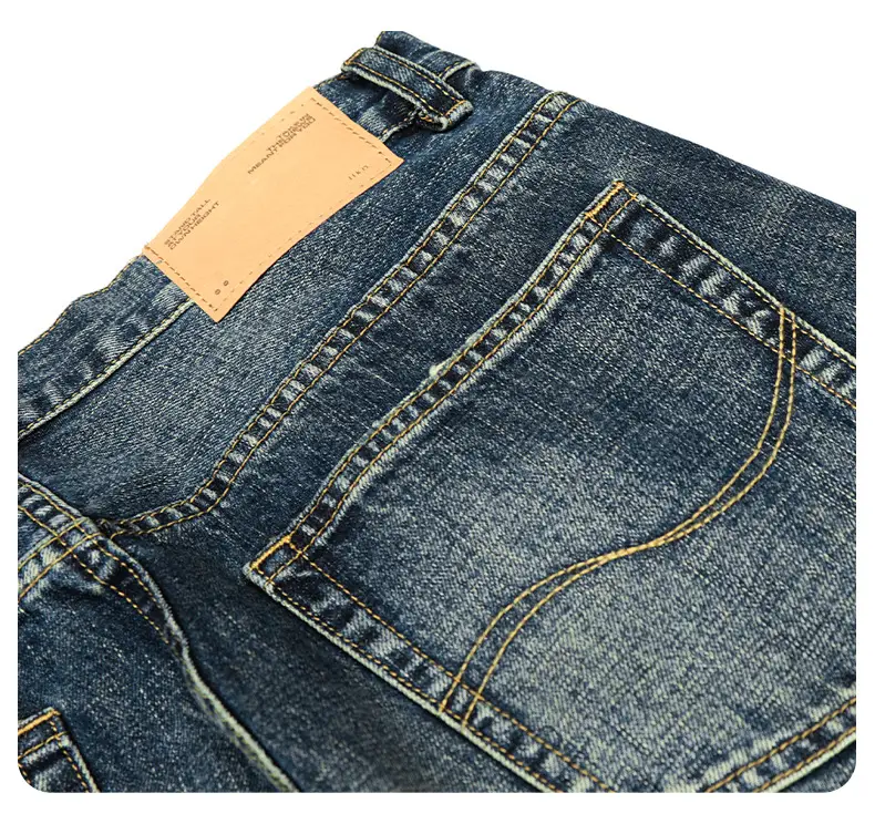 11Kn American Retro Dark Blue Jeans for Men Women Wide Leg Casual Pants — feature 17