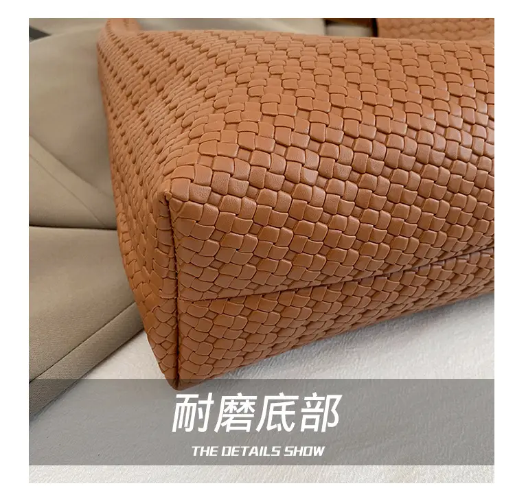 Women Retro Woven Tote Bag Brown 2025 — feature 5