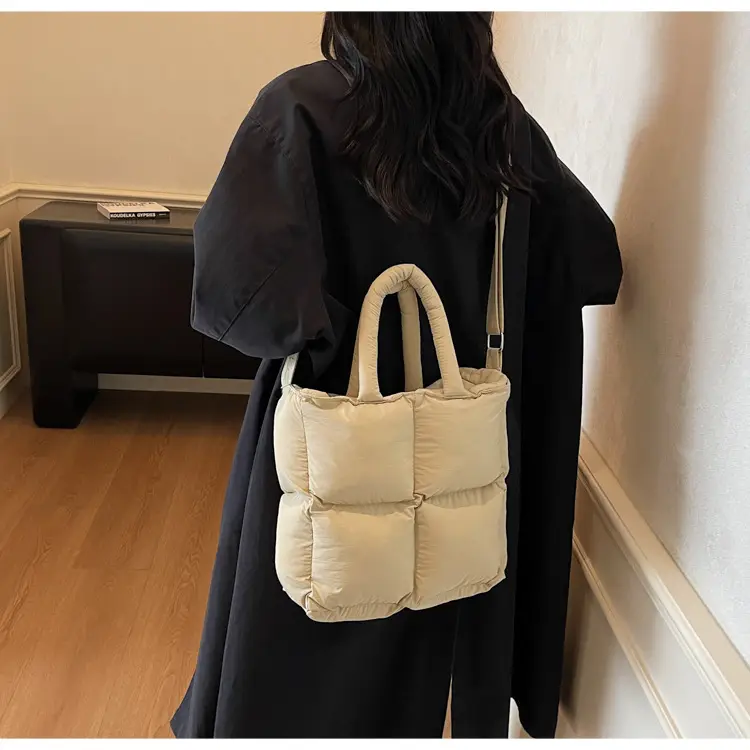 Pink Embroidered Puffer Shoulder Bag for Women — feature 16