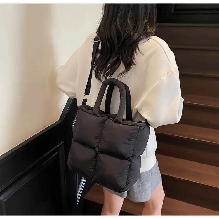 Pink Embroidered Puffer Shoulder Bag for Women — feature 21