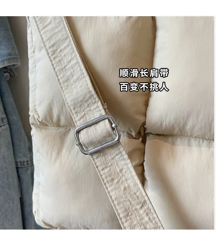 Pink Embroidered Puffer Shoulder Bag for Women — feature 5