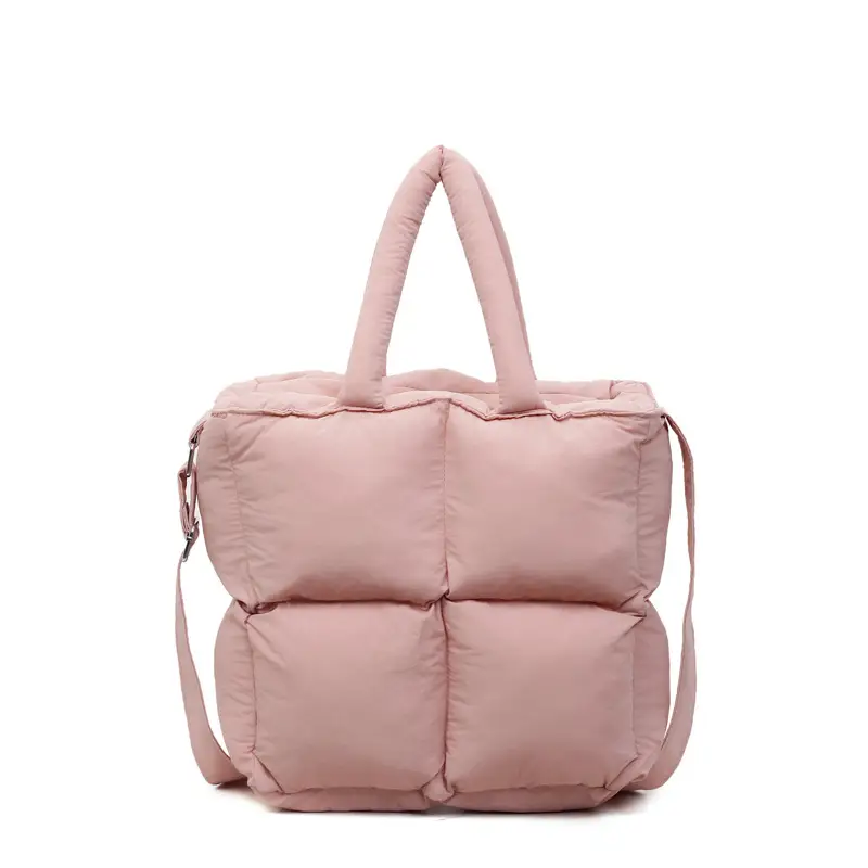 Pink Embroidered Puffer Shoulder Bag for Women - Image 4