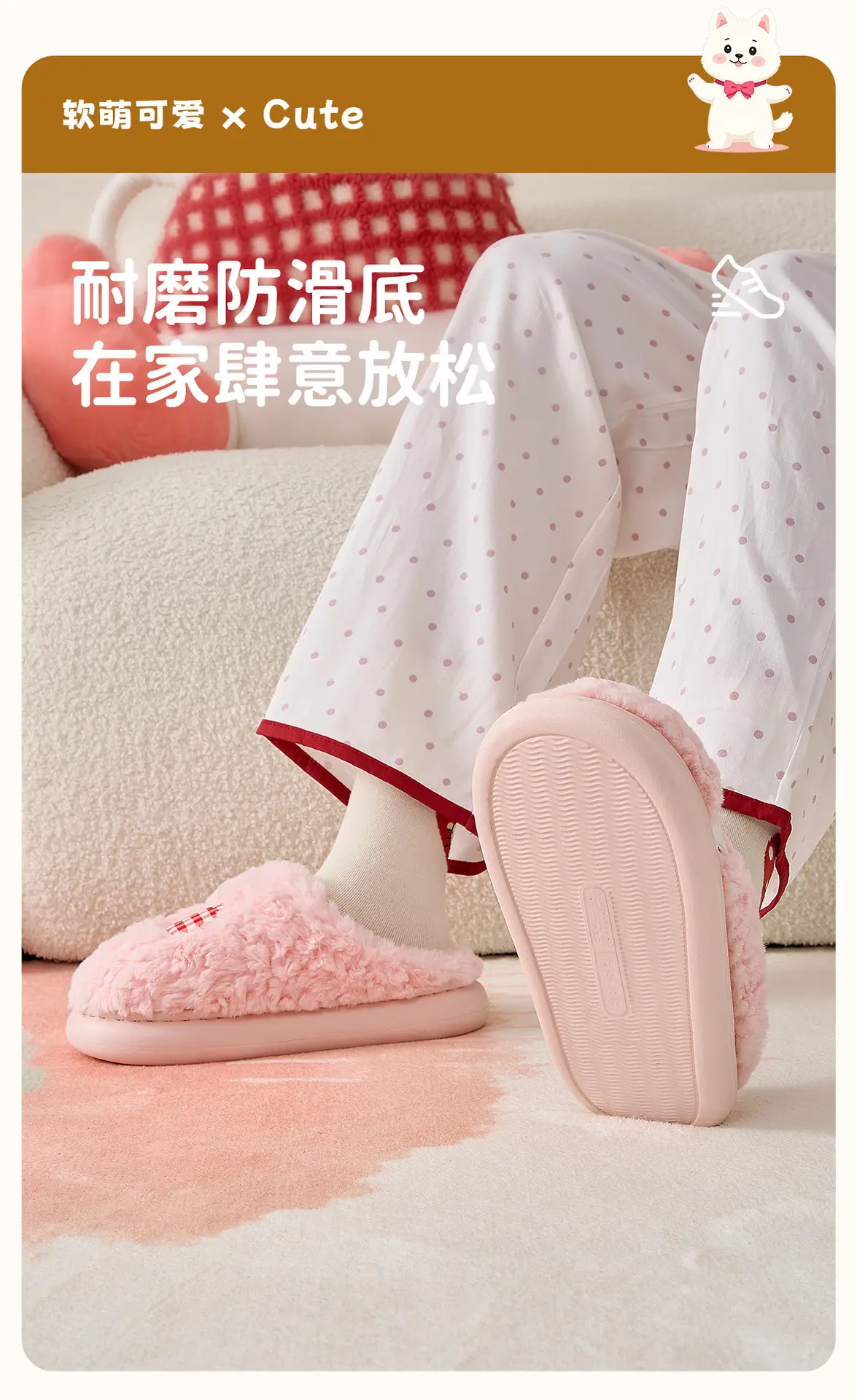 Women Cotton Winter Slippers Blue Plush Warm Indoor — feature 10