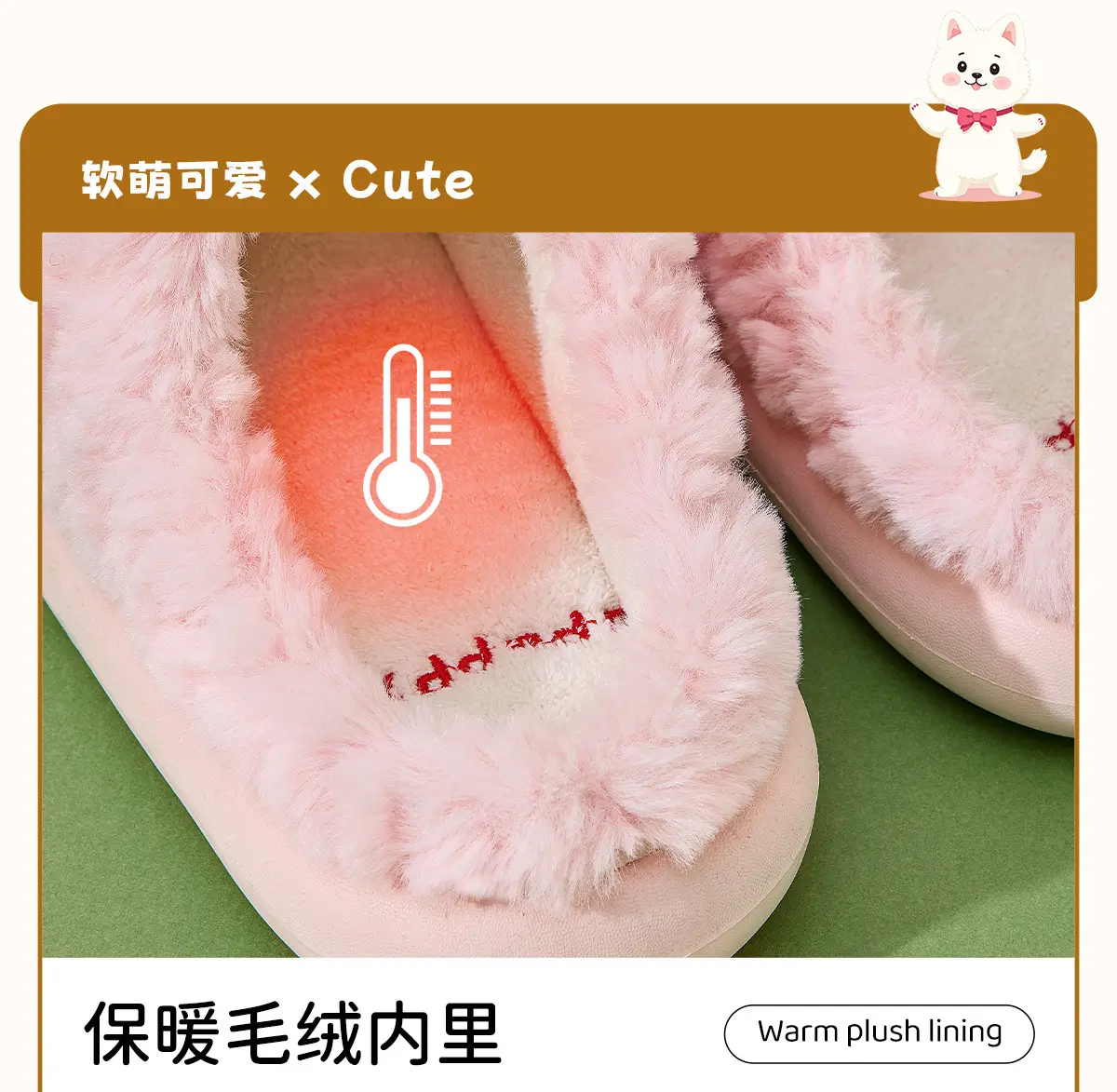 Women Cotton Winter Slippers Blue Plush Warm Indoor — feature 12