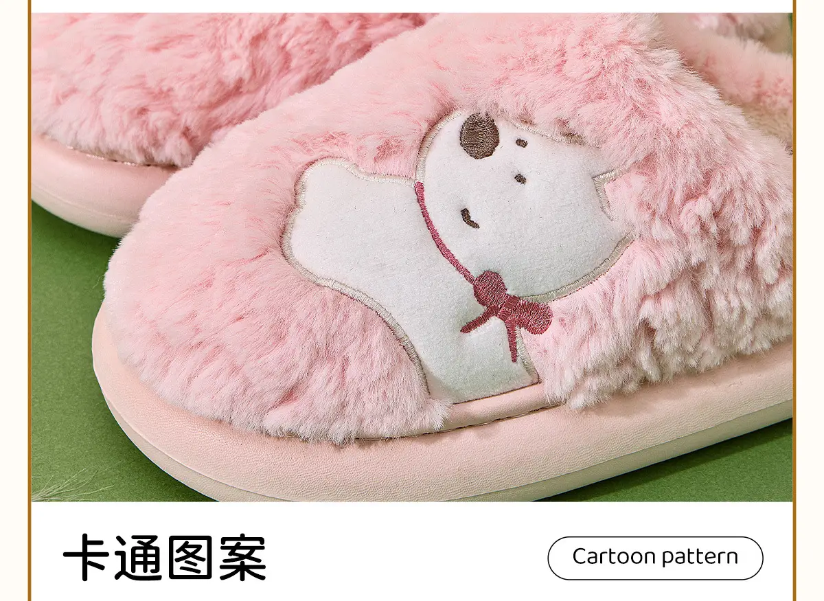 Women Cotton Winter Slippers Blue Plush Warm Indoor — feature 13