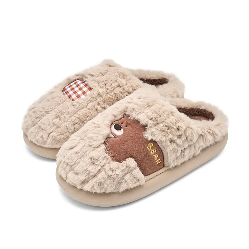 Women Cotton Winter Slippers Blue Plush Warm Indoor - Image 2