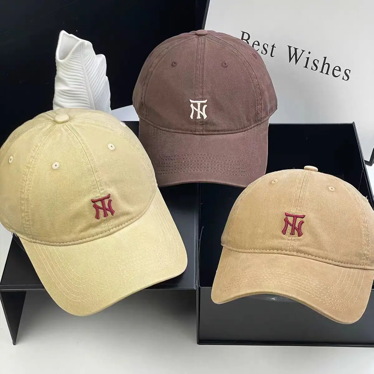Women's Grey NY Logo Baseball Cap with Wide Brim - Image 11