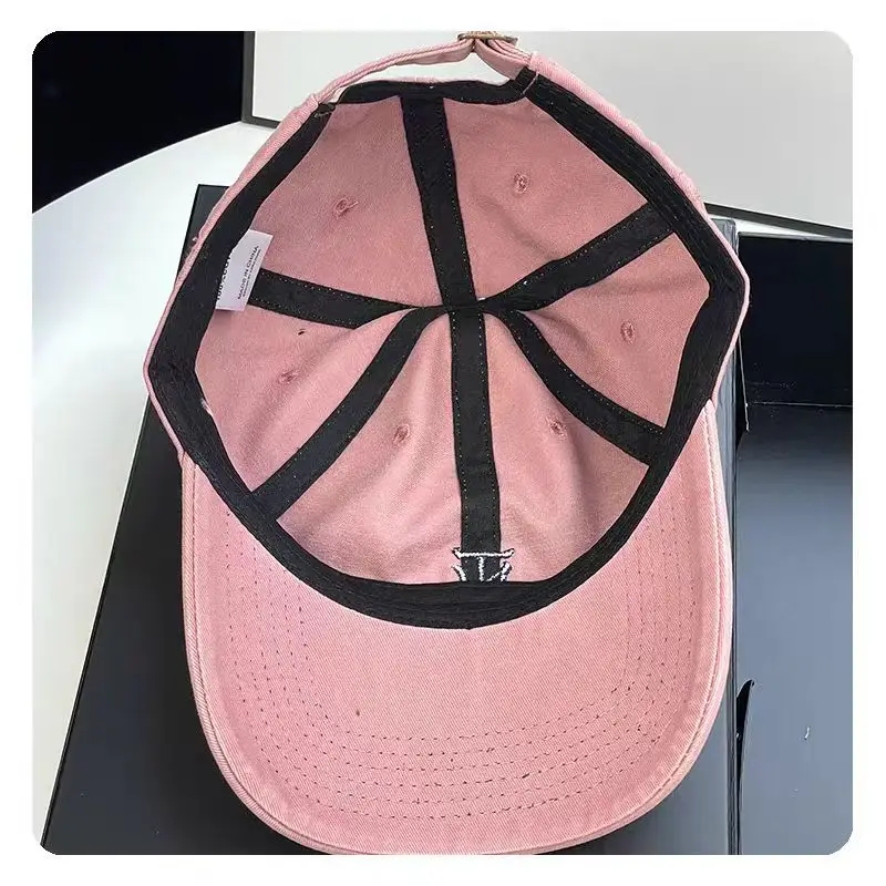 Women's Grey NY Logo Baseball Cap with Wide Brim — feature 17