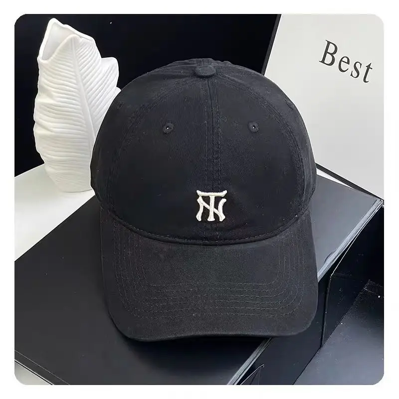 Women's Grey NY Logo Baseball Cap with Wide Brim - Image 9