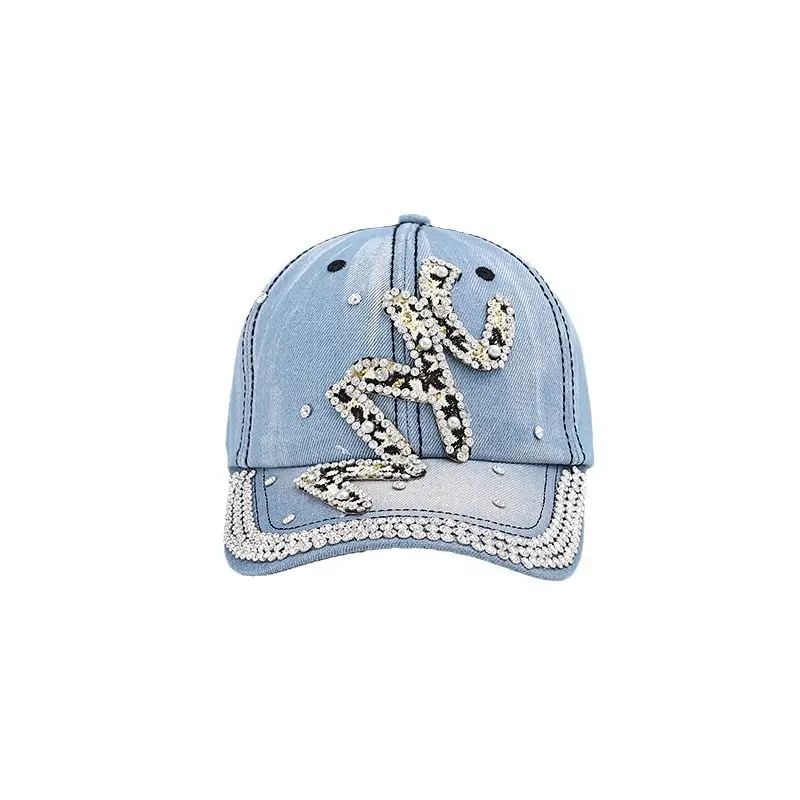 Cross-Border New Baseball Cap with Rhinestone Studded Denim Duckbill Cap - Image 7