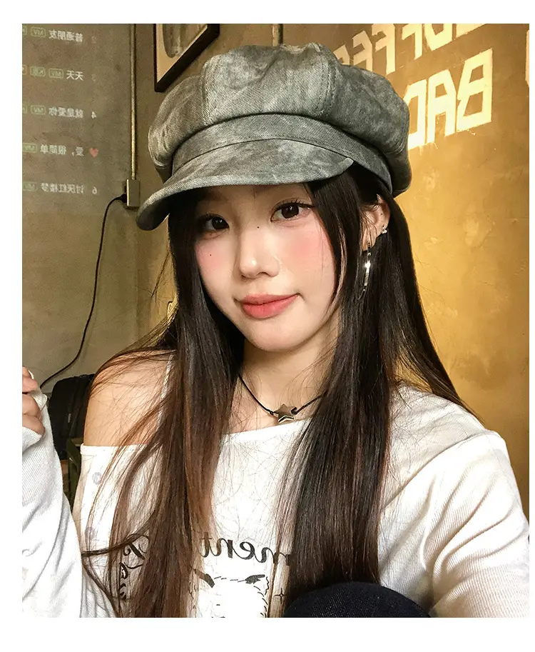 Japanese Retro Tie-Dye Octagonal Hat for Women 2025 — feature 10