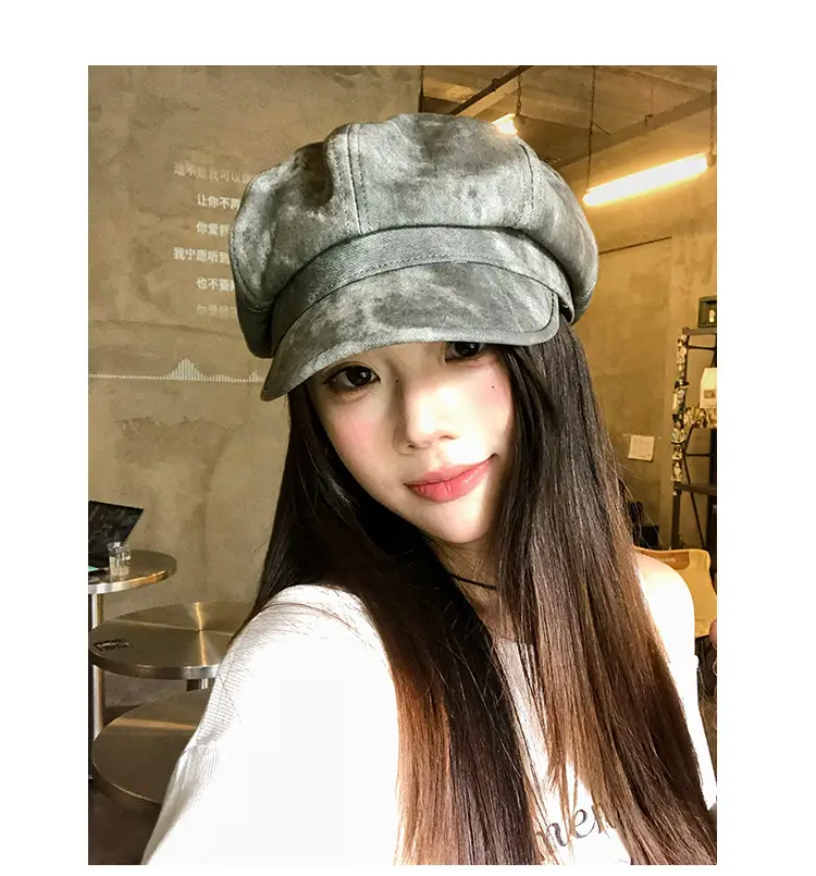 Japanese Retro Tie-Dye Octagonal Hat for Women 2025 — feature 8