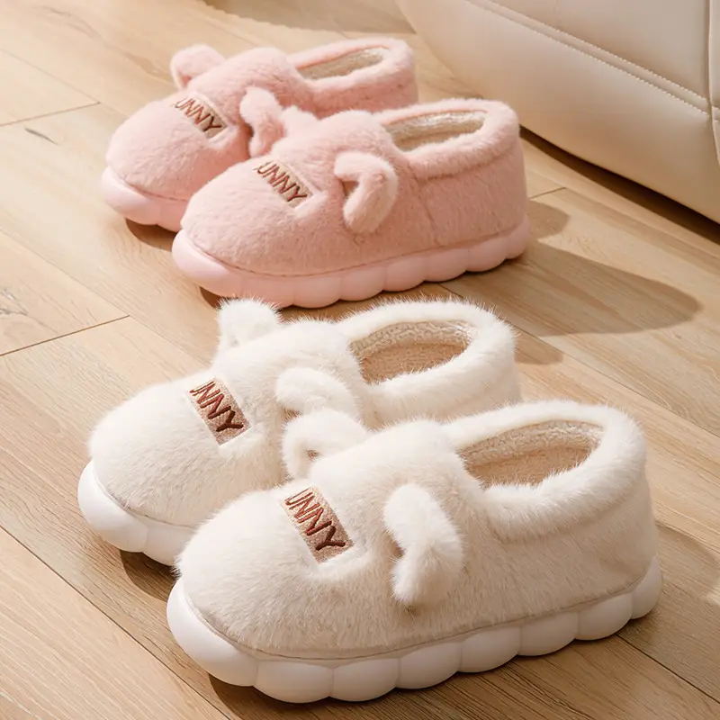 2025 New Indoor Home Thick-Soled Cotton Slippers for Couples in Winter with Warm and Non-Slip Home Cotton Shoes - Image 7