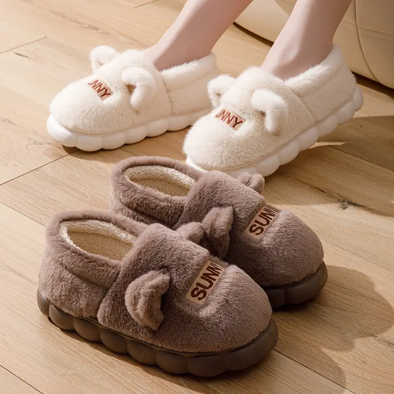 2025 New Indoor Home Thick-Soled Cotton Slippers for Couples in Winter with Warm and Non-Slip Home Cotton Shoes - Image 8